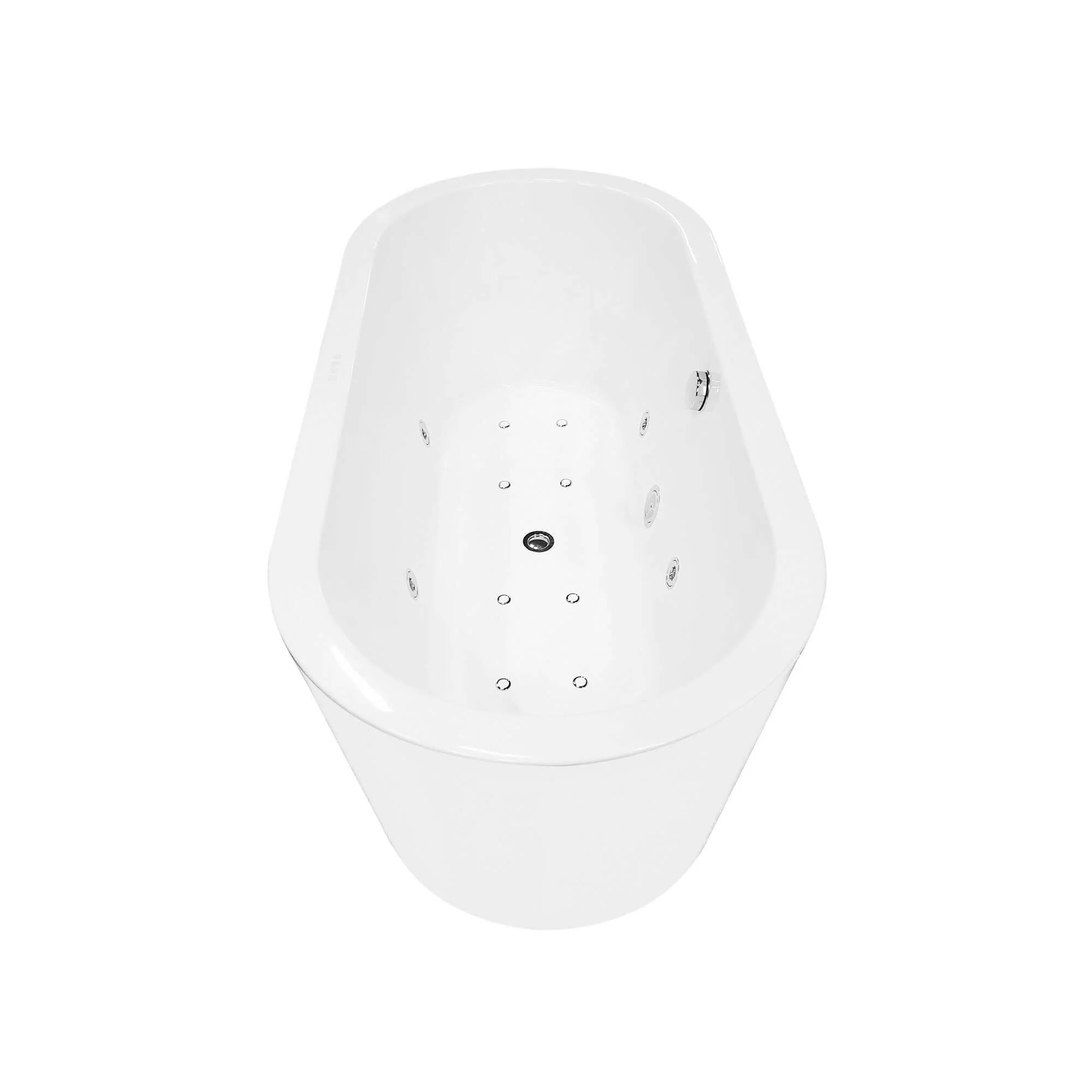 Libero Vrijstaand Whirlpoolbad Wiesbaden 170x80x59 cm Inclusief Afvoer Wit