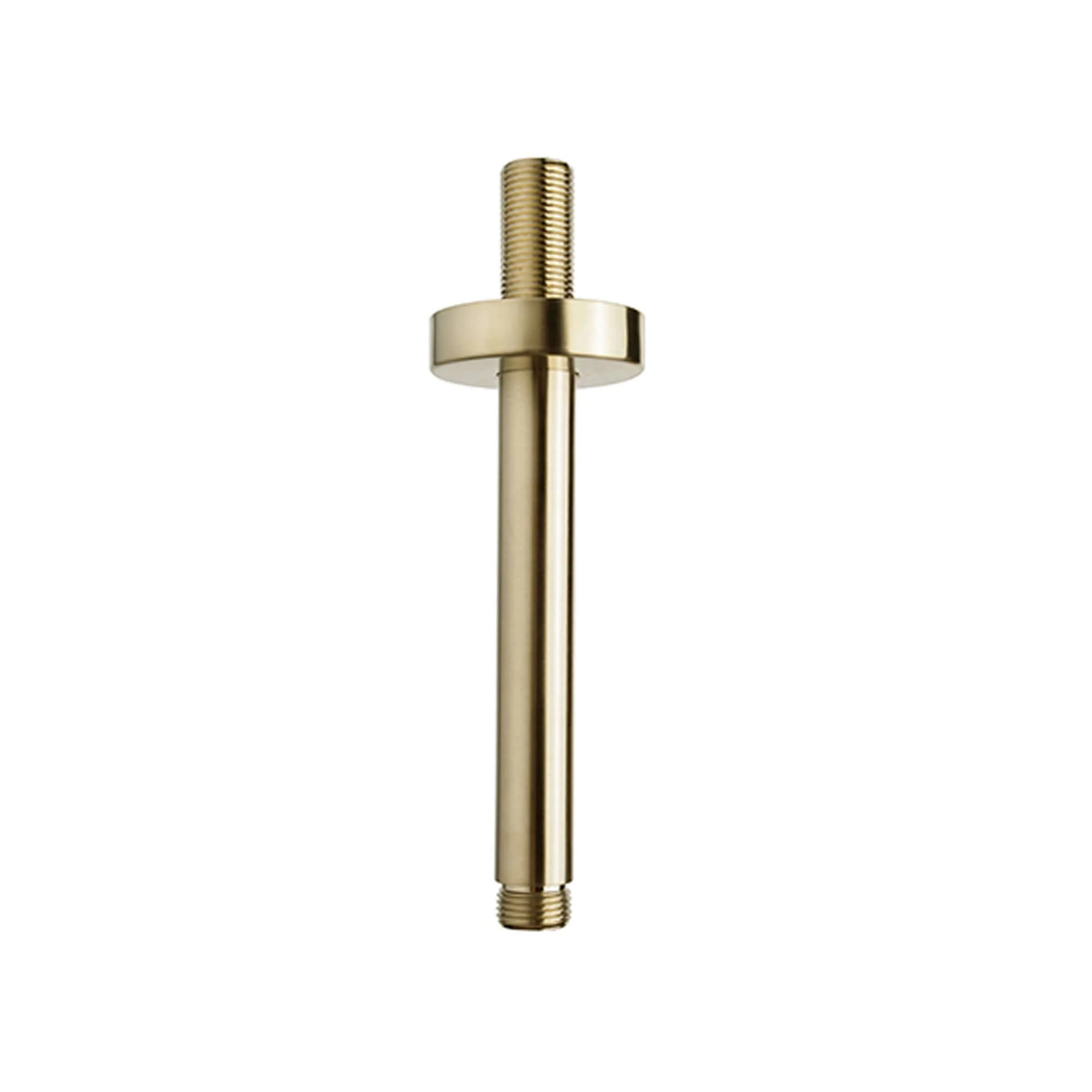 Luxe ronde plafondmontage douchearm Wiesbaden 15 cm in geborsteld messing goud