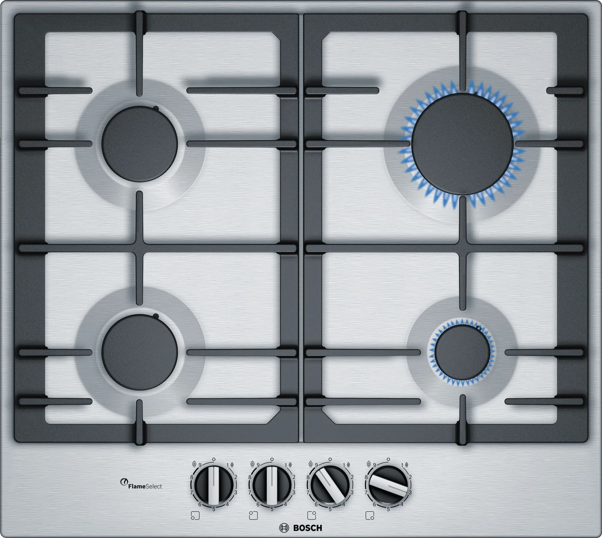 Bosch PCP6A5B90 – Serie 6 – Gaskookplaat – 60 cm – Inox