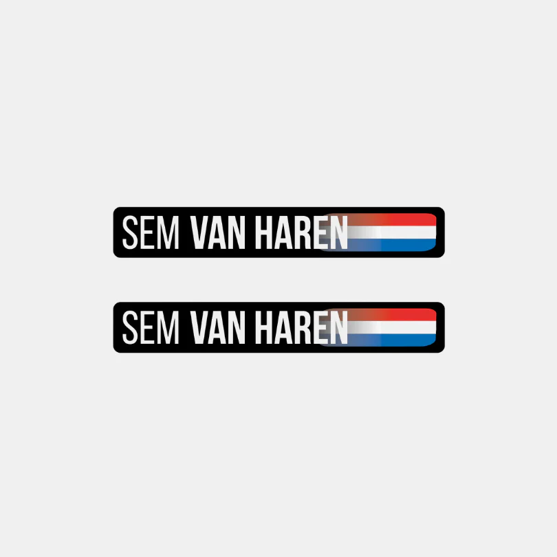 Naam & vlag sticker ‘Cauberg’ fiets | Set van 2