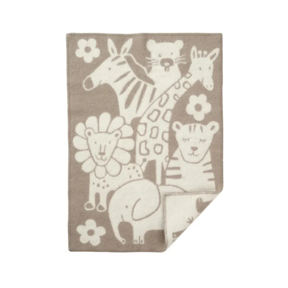 Wiegdeken – Biologisch wol – 65x90cm – Taupe/Picnic – Klippan