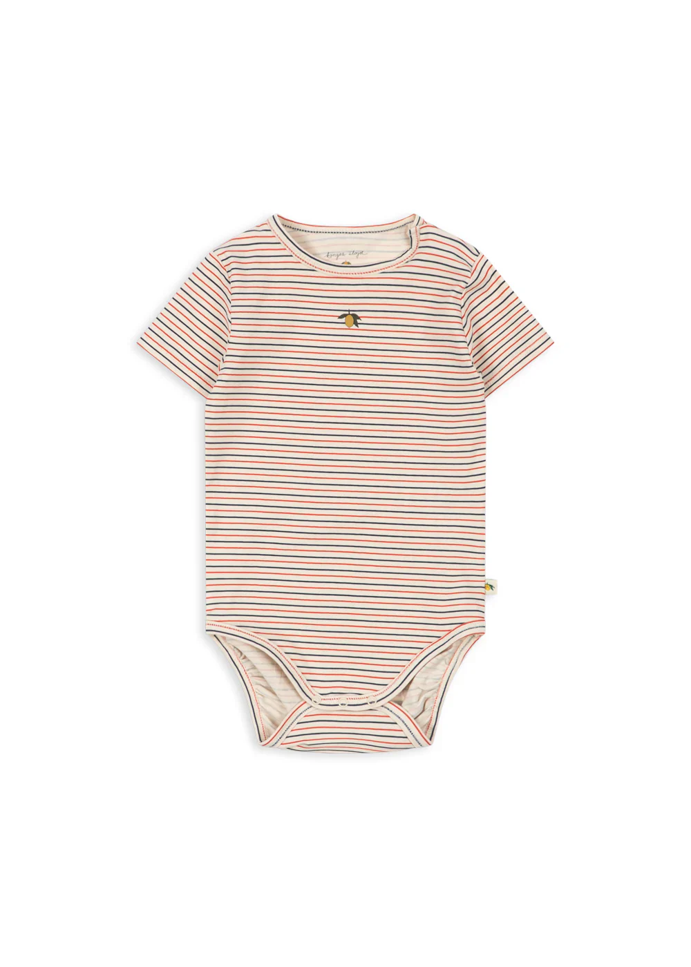 Basic Korte Mouw Rompertje – Stripe Tricolore – Biologisch Katoen – GOTS – Konges Sløjd