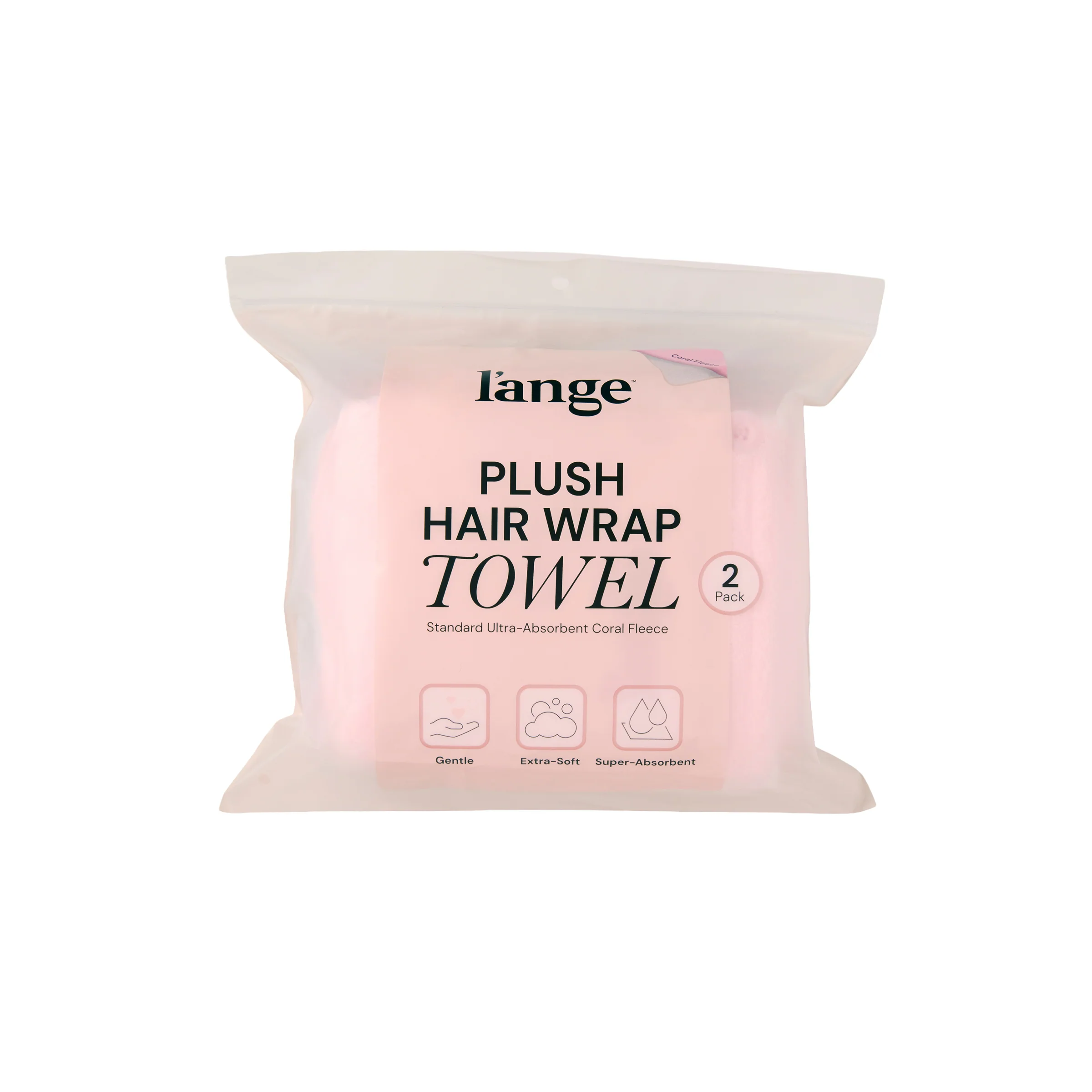 Plush Hair Wrap Towel Medium Ultra-Absorbent Coral Fleece 2-Pack - Afbeelding 2