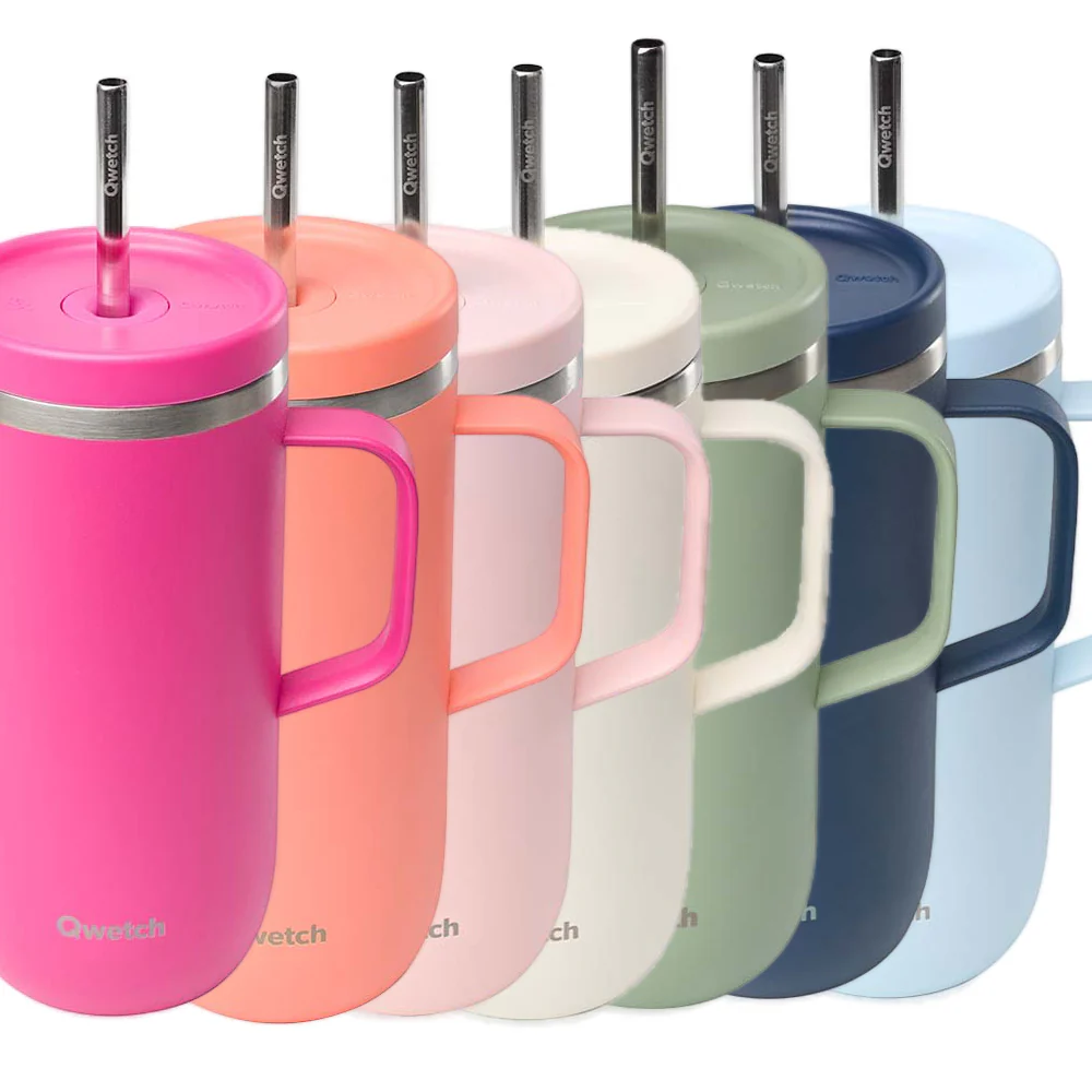 Qwetch- Geïsoleerde Roestvrijstalen Cold Cup met Handvat – 600 ML