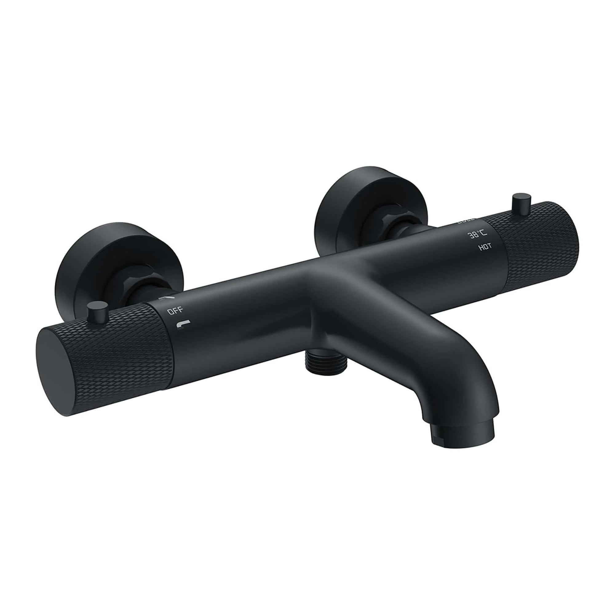 Ribbd Badmengkraan Thermostatisch Wiesbaden met 15 cm Hartafstand Mat Zwart