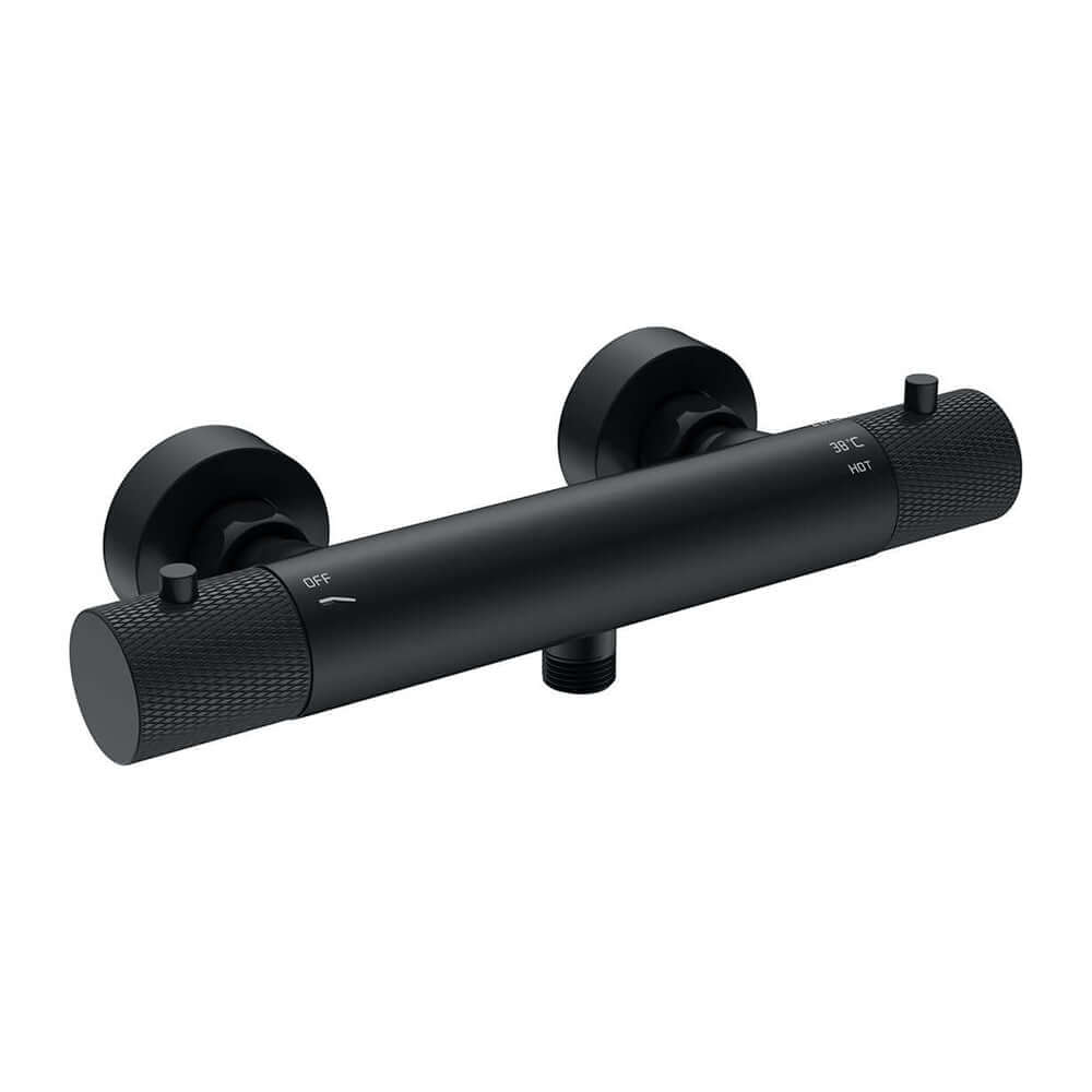 Ribbd thermostatische douchemengkraan hartafstand 15 cm mat zwart