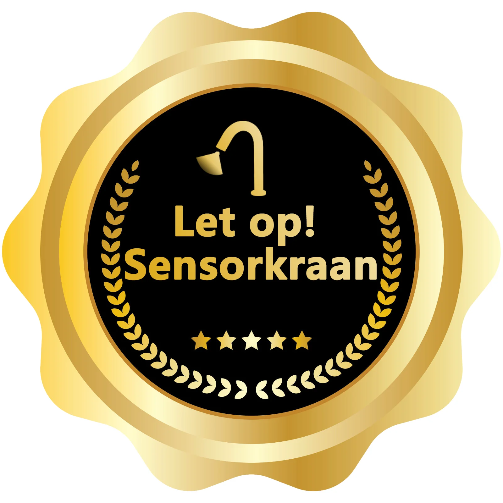 3D sticker Sensorkraan ” let op Sensorkraan” 4 stuks