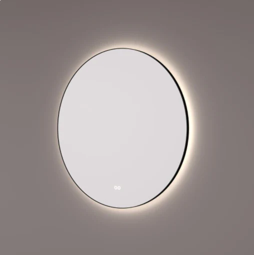 Hipp Design SPV 13500 BL ronde mat zwarte spiegel met indirecte kleurenwissel verlichting en verwarming