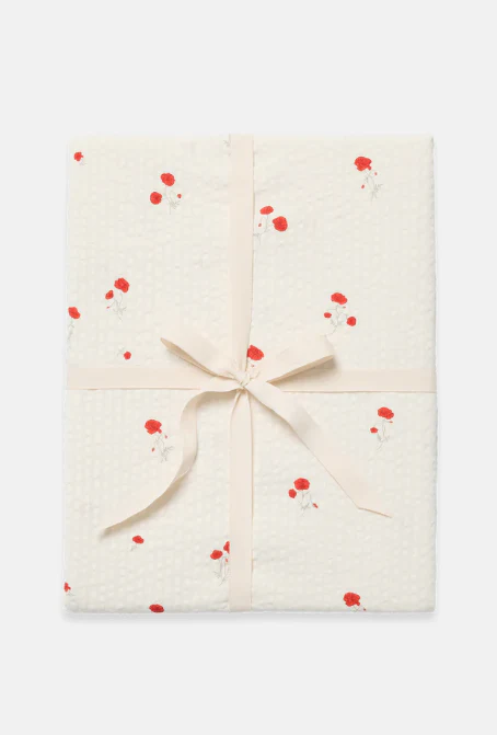 Hoeslaken – Seersucker Fitted Sheet Junior – 70×140 – Biologisch katoen – Poppy – Garbo & Friends