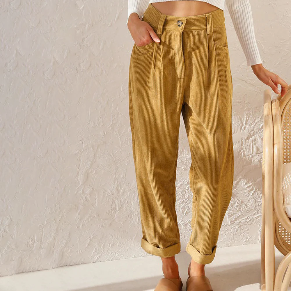 Angel – Wijde Corduroy Broek Voor Dames