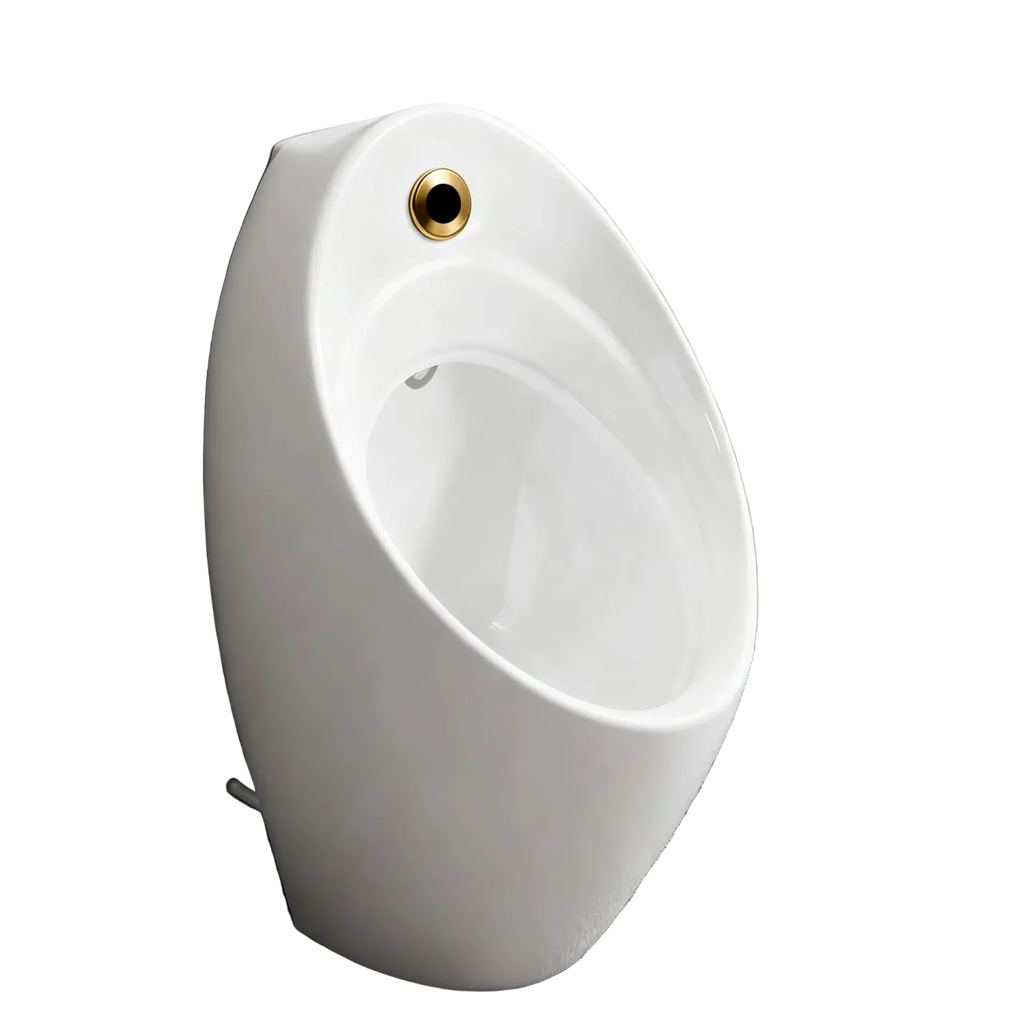 Sensomatica sensor urinoir – wit keramiek  geborsteld goud