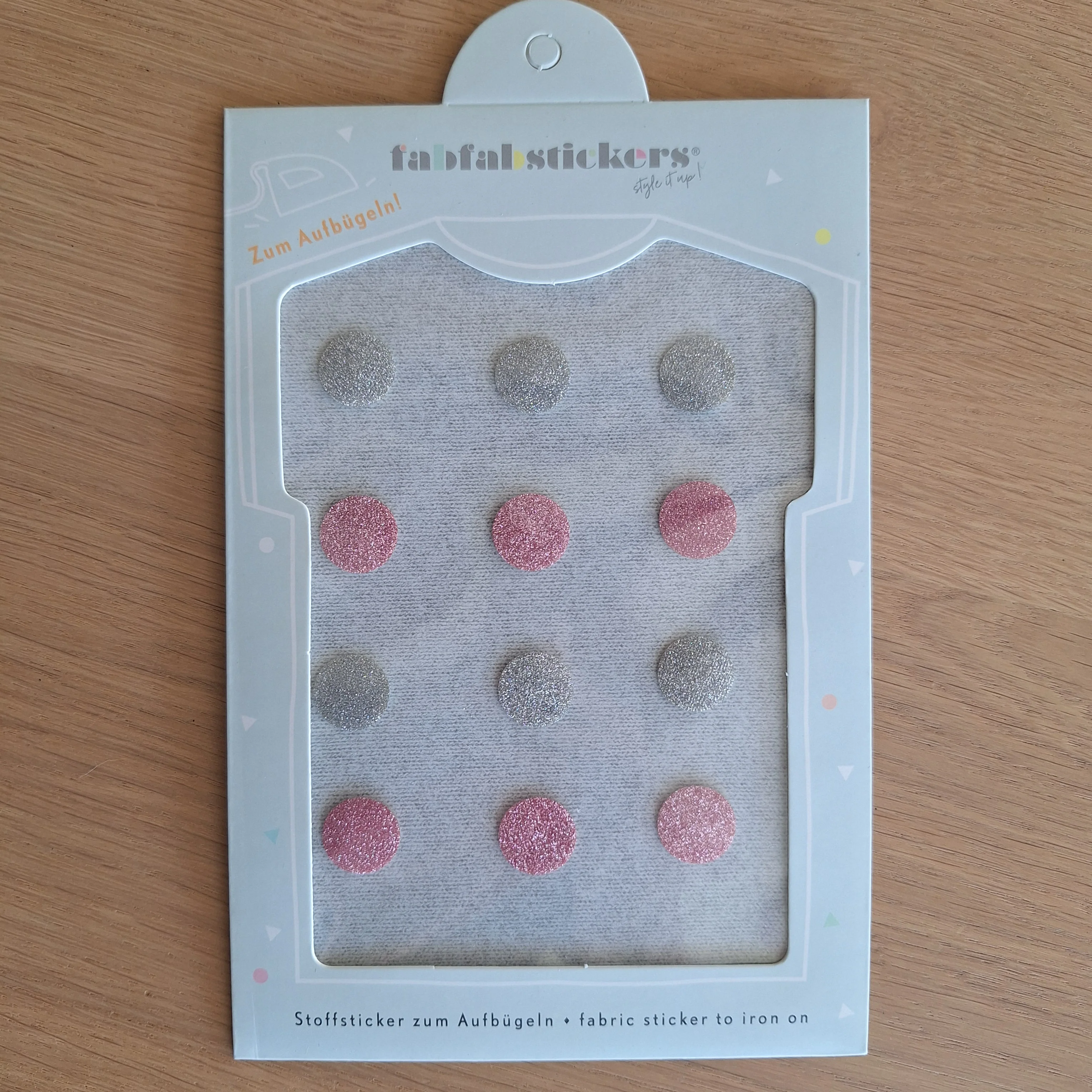 Stofsticker rond – klein met glitters