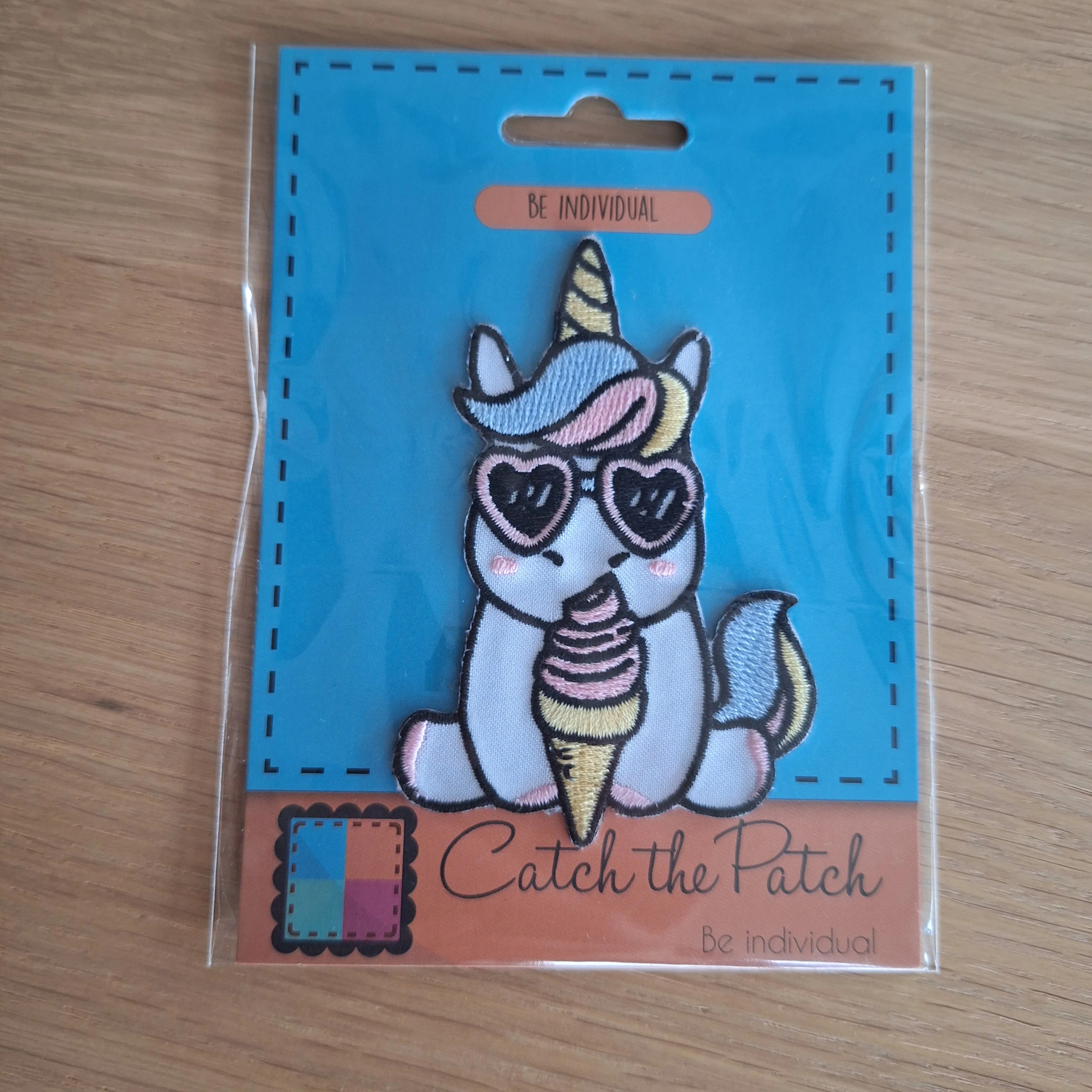 Unicorn met ijs embleem – strijk patch