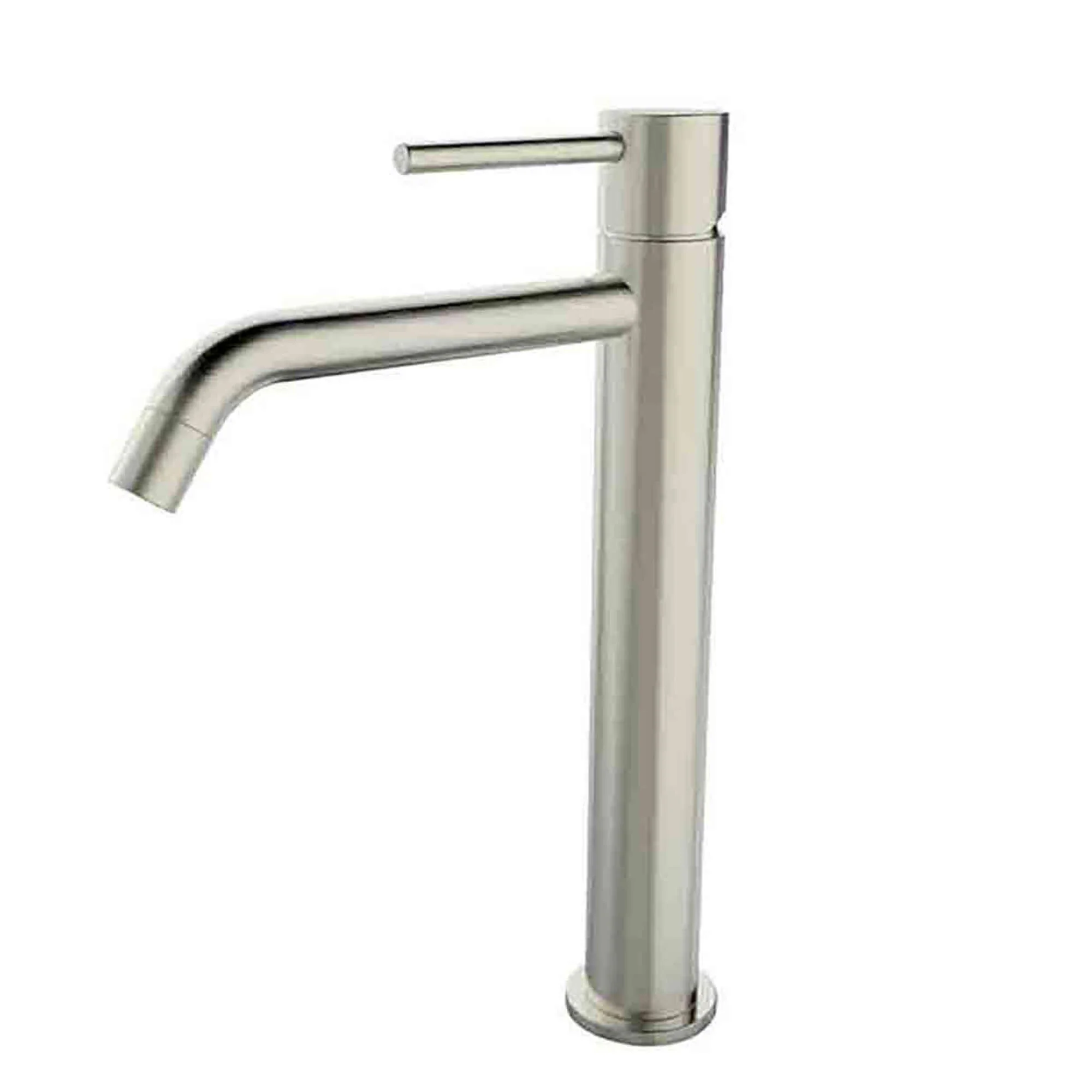 Style XL Hoge wastafelmengkraan 19,5 cm 1-hendel geborsteld staal Wiesbaden