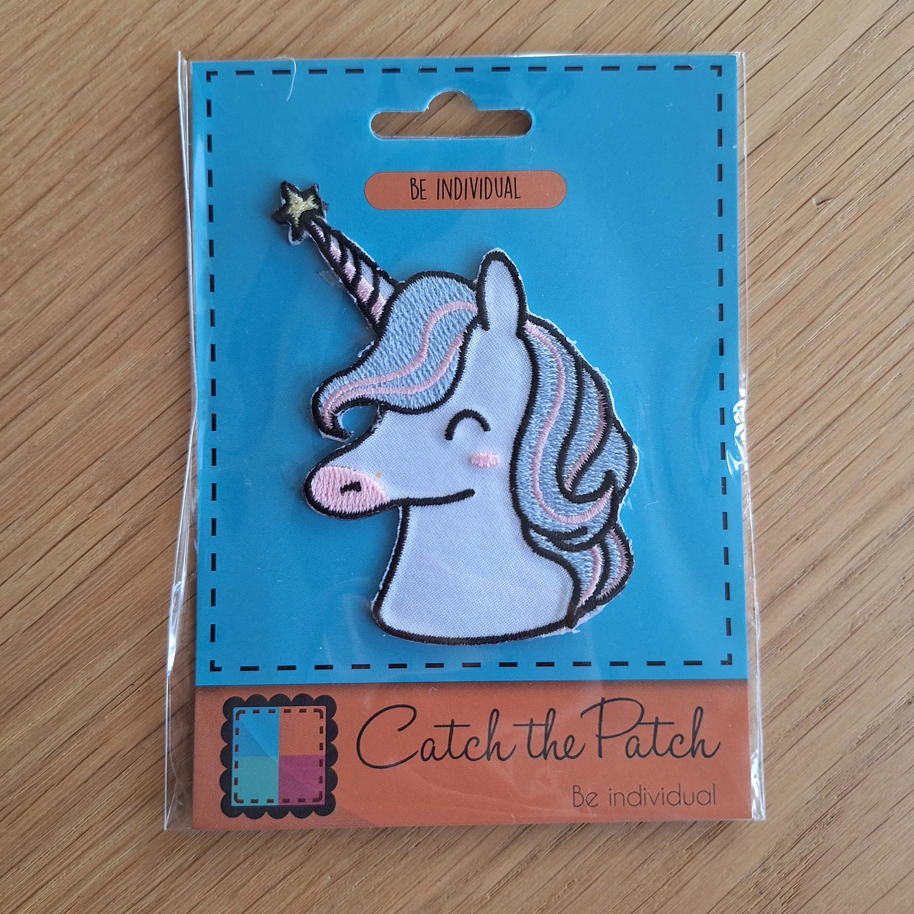 Unicorn embleem wit – Strijk patch