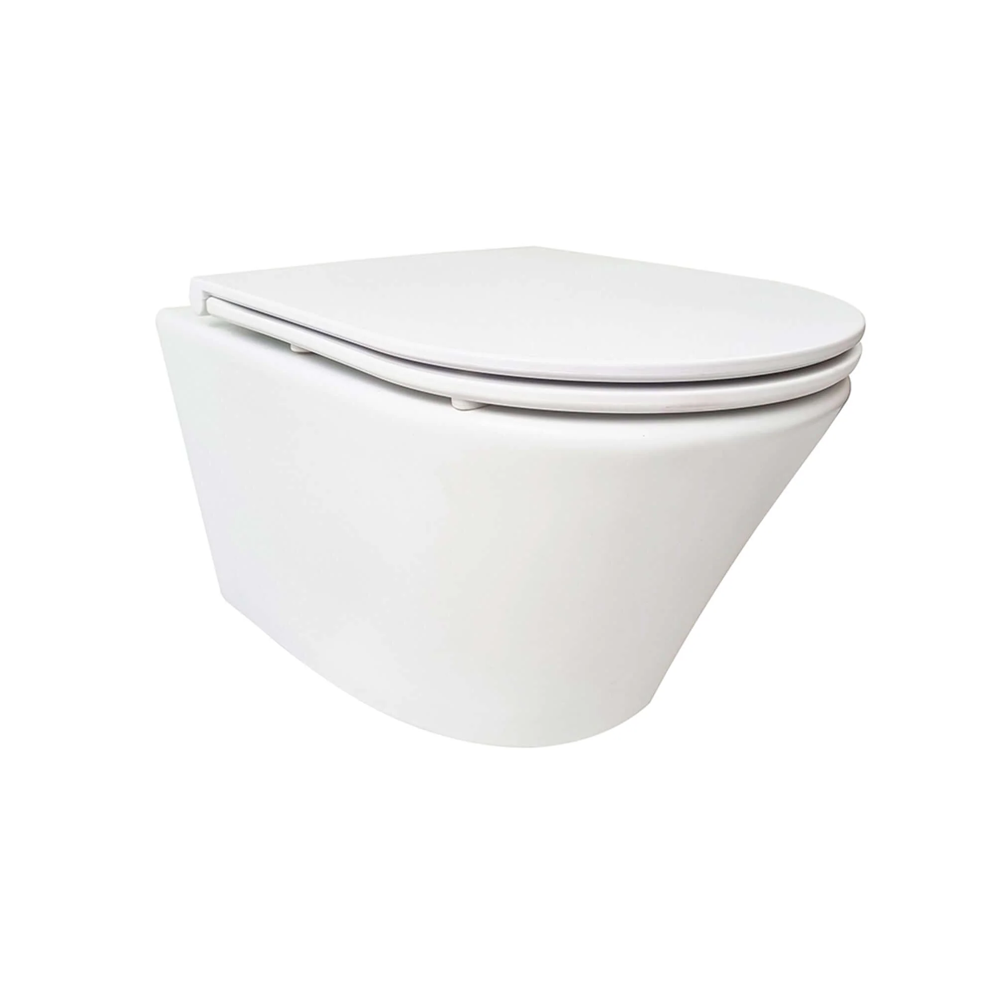 Vesta Tornado flush wandcloset rimless met Flatline toiletzitting softclose en quick release mat wit