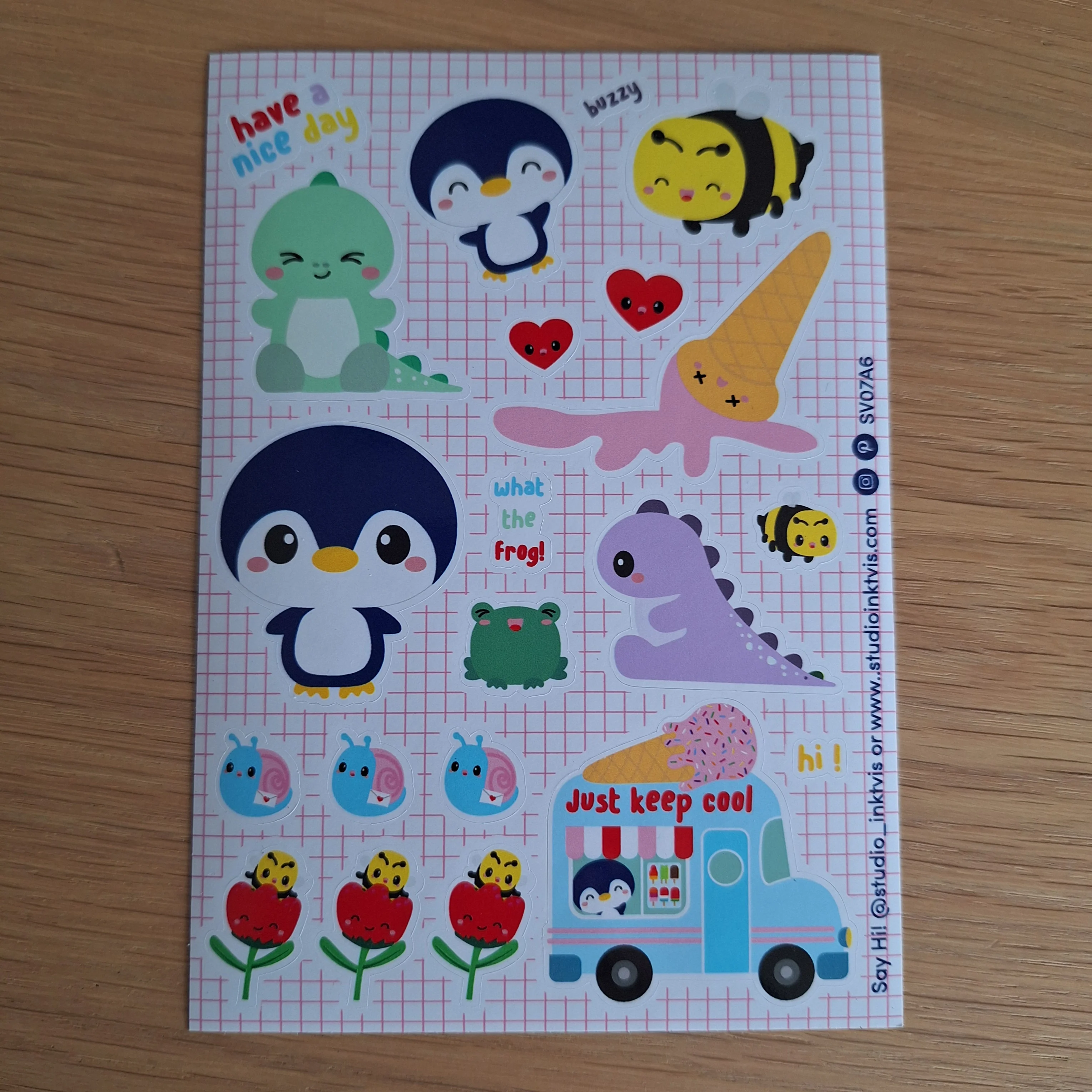 Stickervel vinyl Pinguïn en IJscowagen