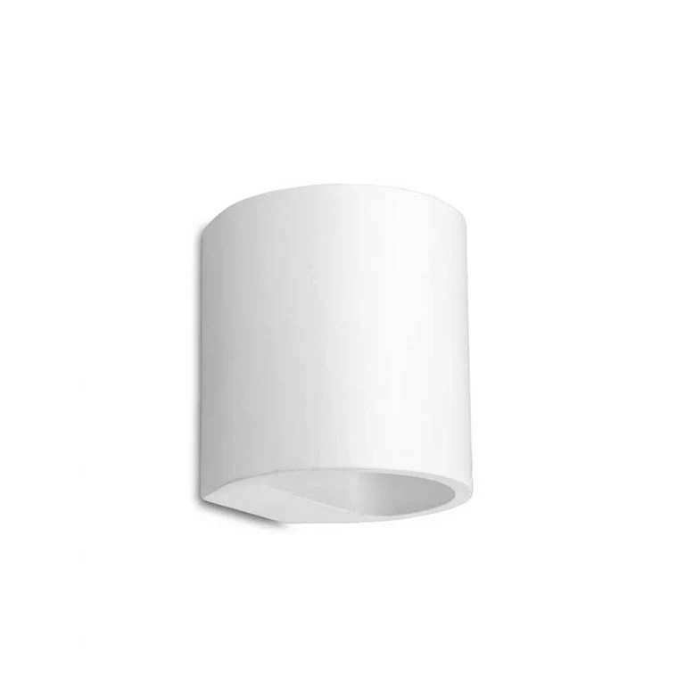 Artdelight Wandlamp Plaster Rond Wit 10×10 cm
