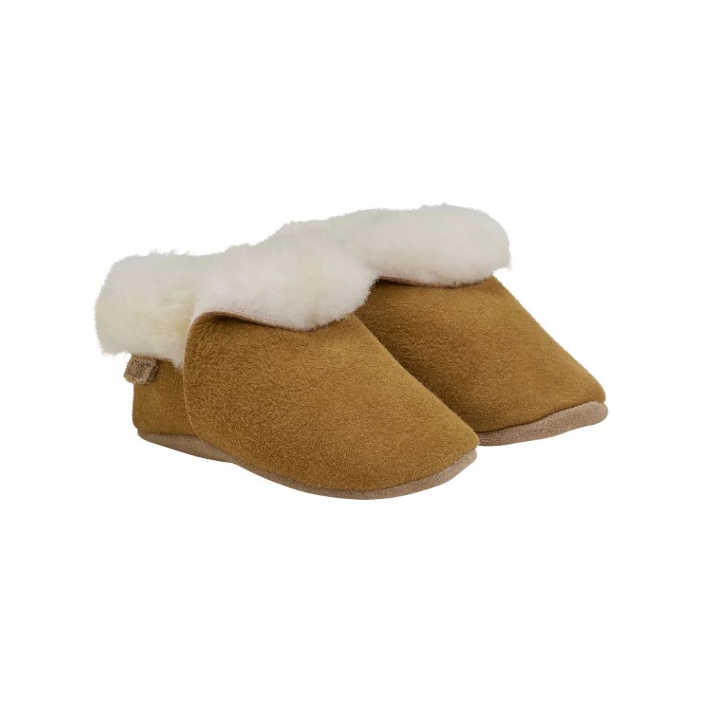 Slofjes Teddy – Suede – Camel – Huttelihut