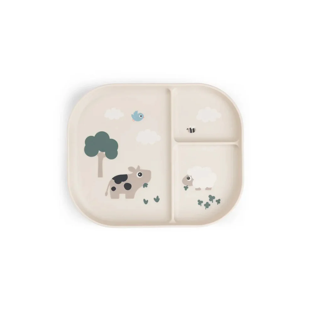 Vakken bordje – Foodie compartment plate – Tiny farm – Sand – Done by Deer