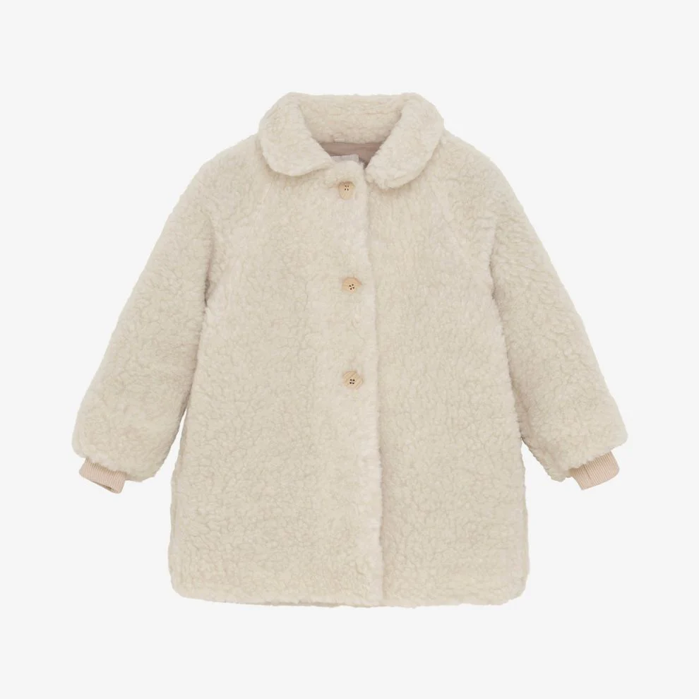 Teddy jas – Merino wol – Cement/beige – Huttelihut