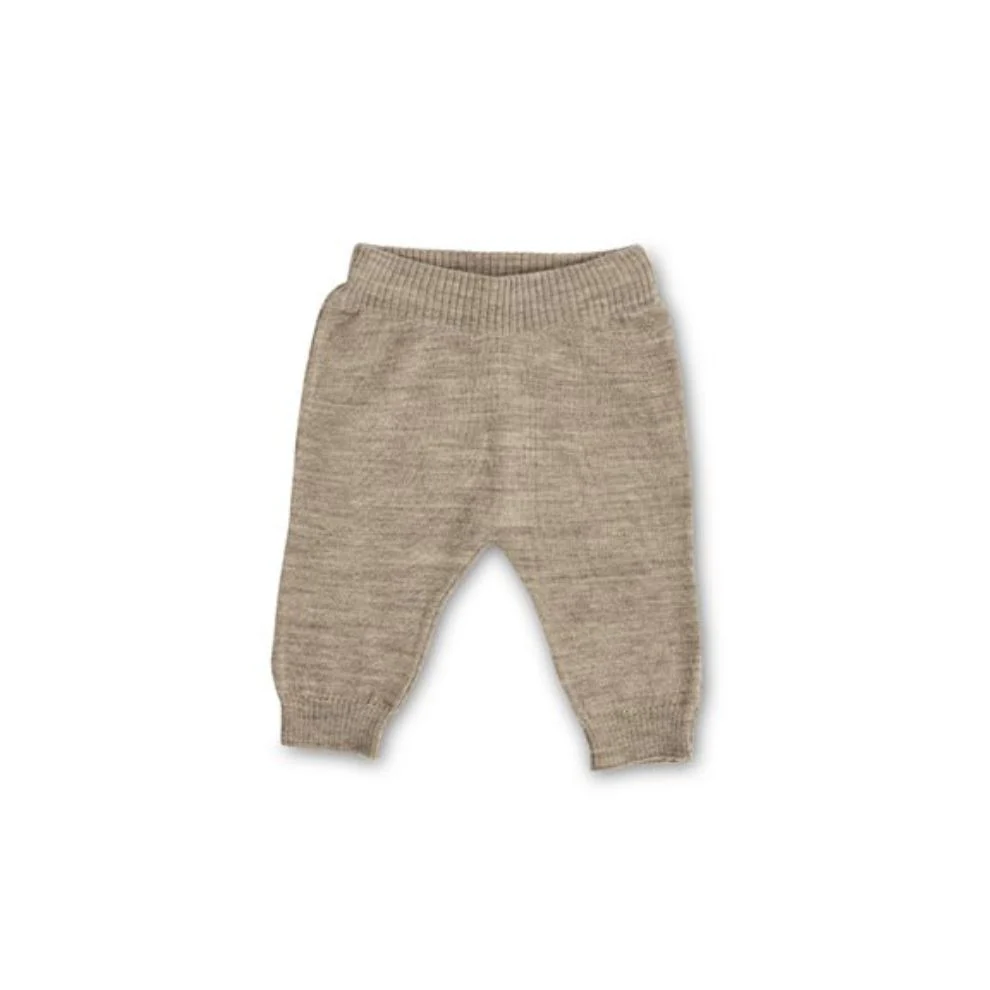 Gebreid broekje – Merino wol – Flat knit – Beige – Smallstuff