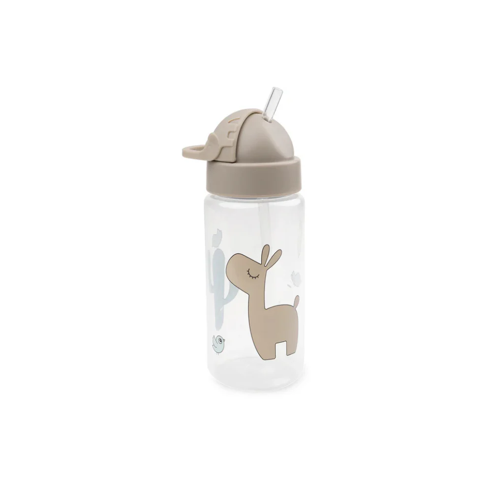 Drinkfles met rietje – Straw bottle – Tiny farm – Sand/Lalee – 350 ml – Done by Deer