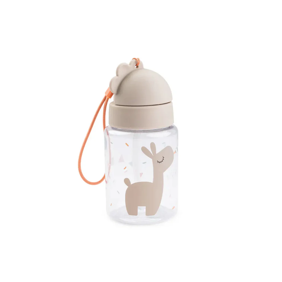 Drinkfles met rietje – Straw bottle – Celebration – Sand – 280 ml – Done by Deer