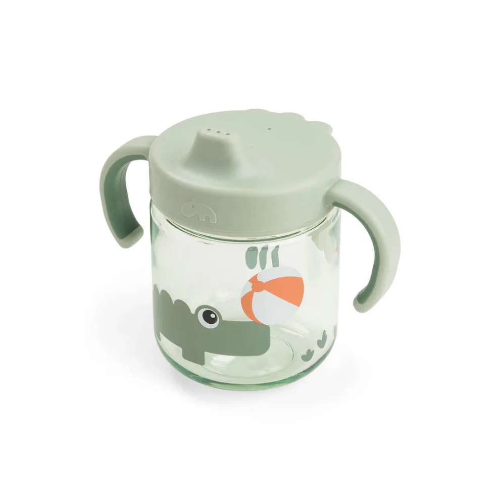 Oefen beker – Learning spout cup 2-handle – Playground – Green – Done by Deer