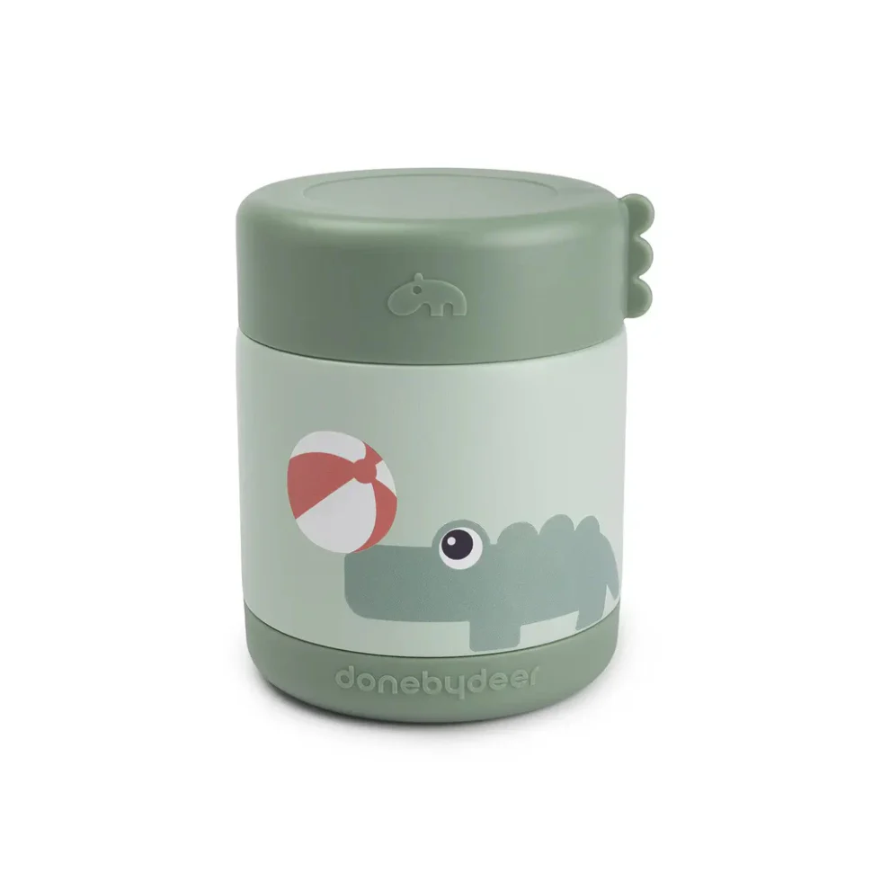 Thermo bewaarbeker – Insulated food jar – Playground – Croco/Green – 300 ml – Done by Deer