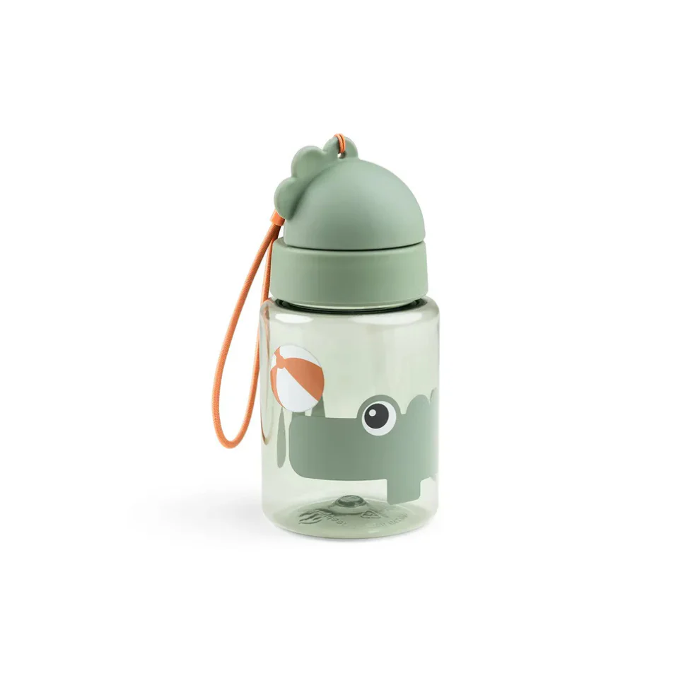 Drinkfles met rietje – Straw bottle – Playground – Croco/Green – 280 ml – Done by Deer