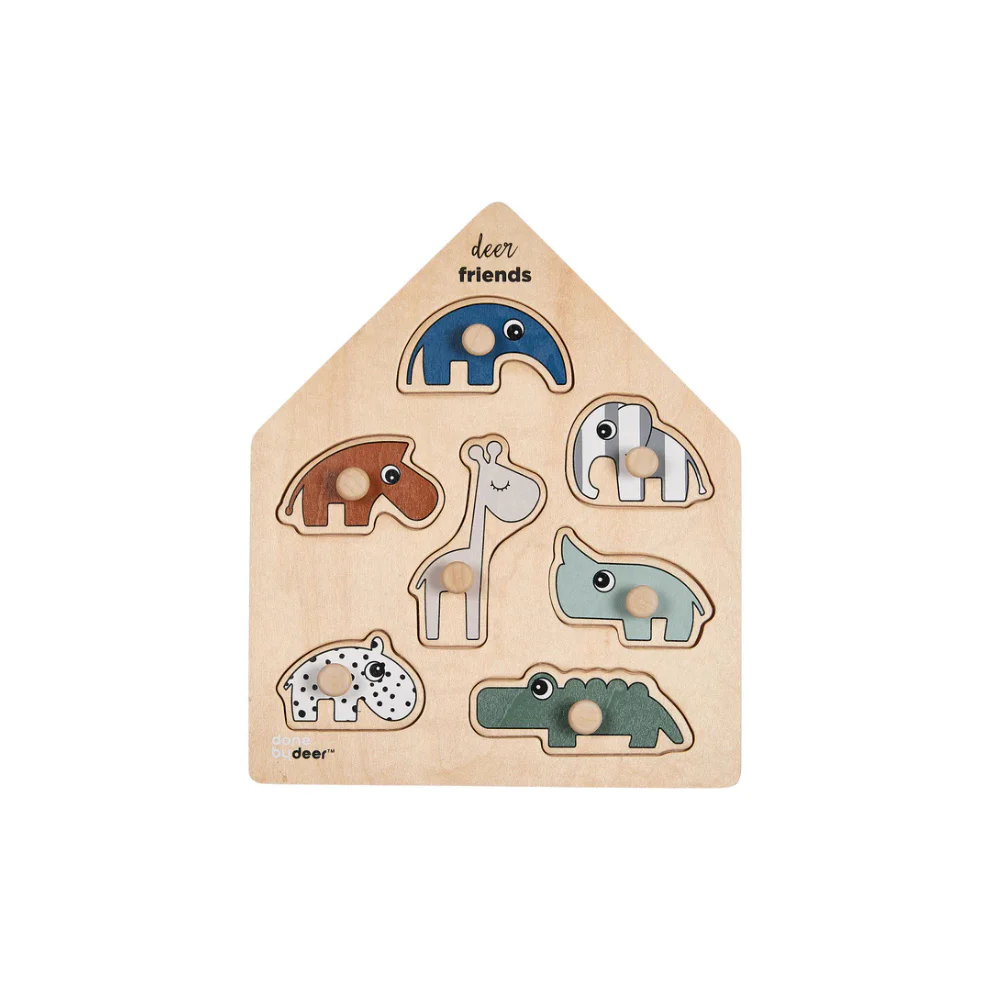 Legpuzzel – Peg puzzle – Deer friends – Colour mix – Done by Deer