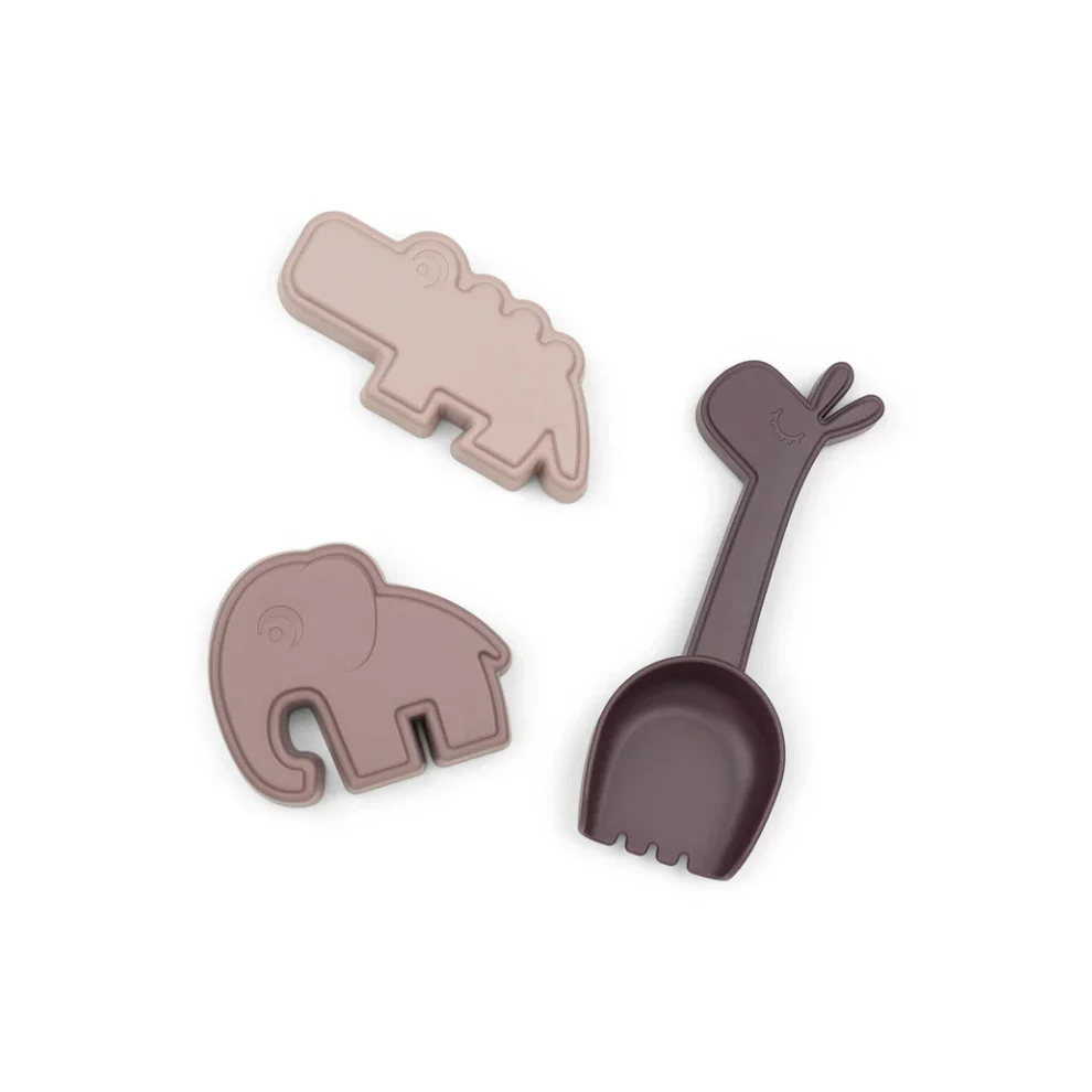 Zand figuurtjes + schep – Sand play set 3 pcs – Deer friends – Powder – Done by Deer