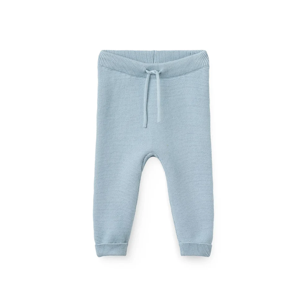 Gebreid broekje – Cotton Baby Leggings –  Biologisch katoen – Blauw/Dusty Blue – Copenhagen Colors