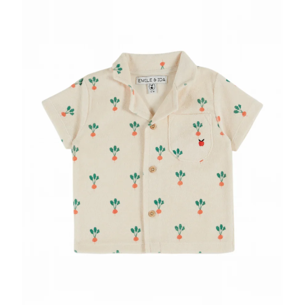 Overhemd top badstof – Chemise imprimee – Bietjes/Off White – Emile et Ida
