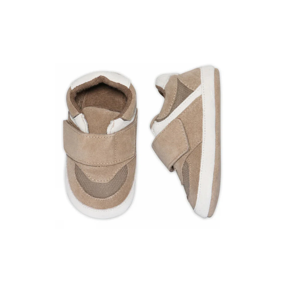 Babyslofjes Sneaker Look – Suède & Mesh – Beige/Natural – Melton