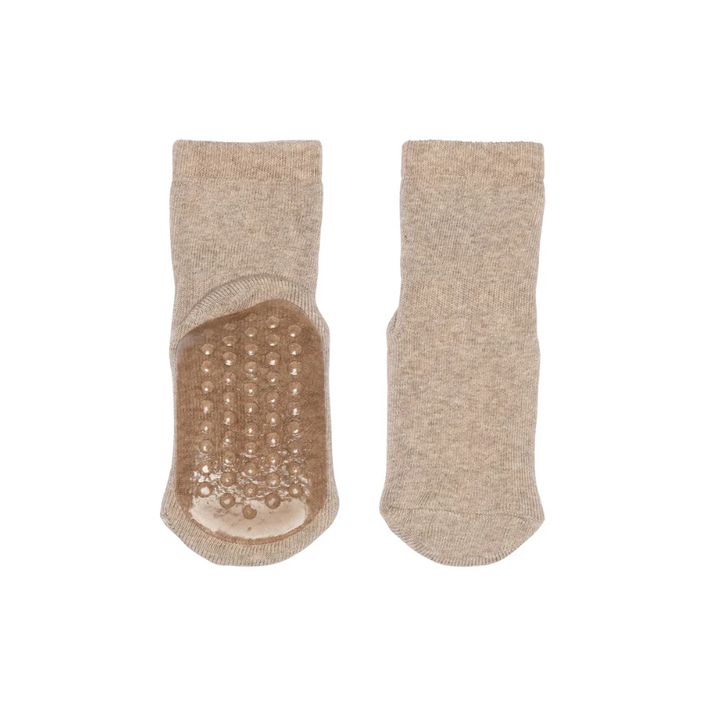 Anti slip sokken – Katoen – Beige/Light Brown Melange – MP Denmark
