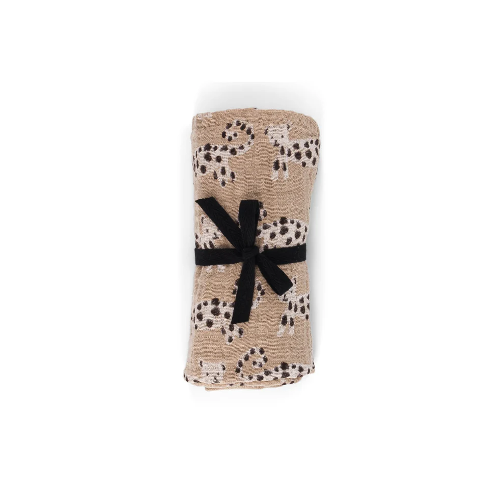 Hydrofiele doek Bianca – Baby Leopard print – Luipaardjes – Mousseline katoen – Rose in April