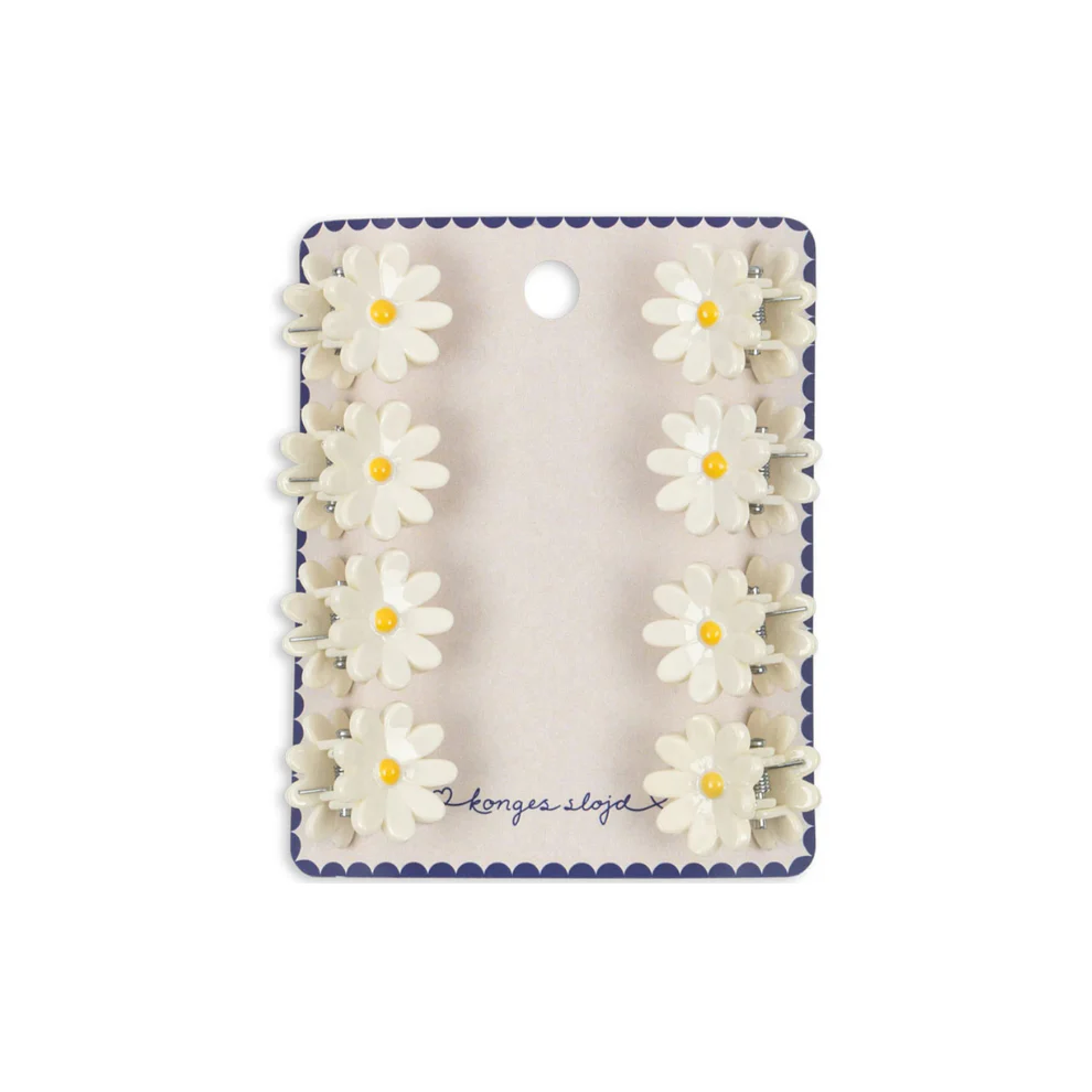6 Pack Mini Hair Claws – Daisy – Kleine Haarspeldjes – Bloemtjes – Konges Sløjd
