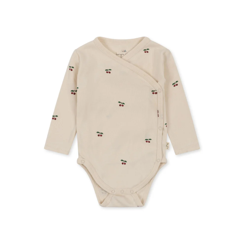 Overslag Romper Cherry – Biologisch Katoen – Newborn body – GOTS Gecertificeerd – Konges Sløjd