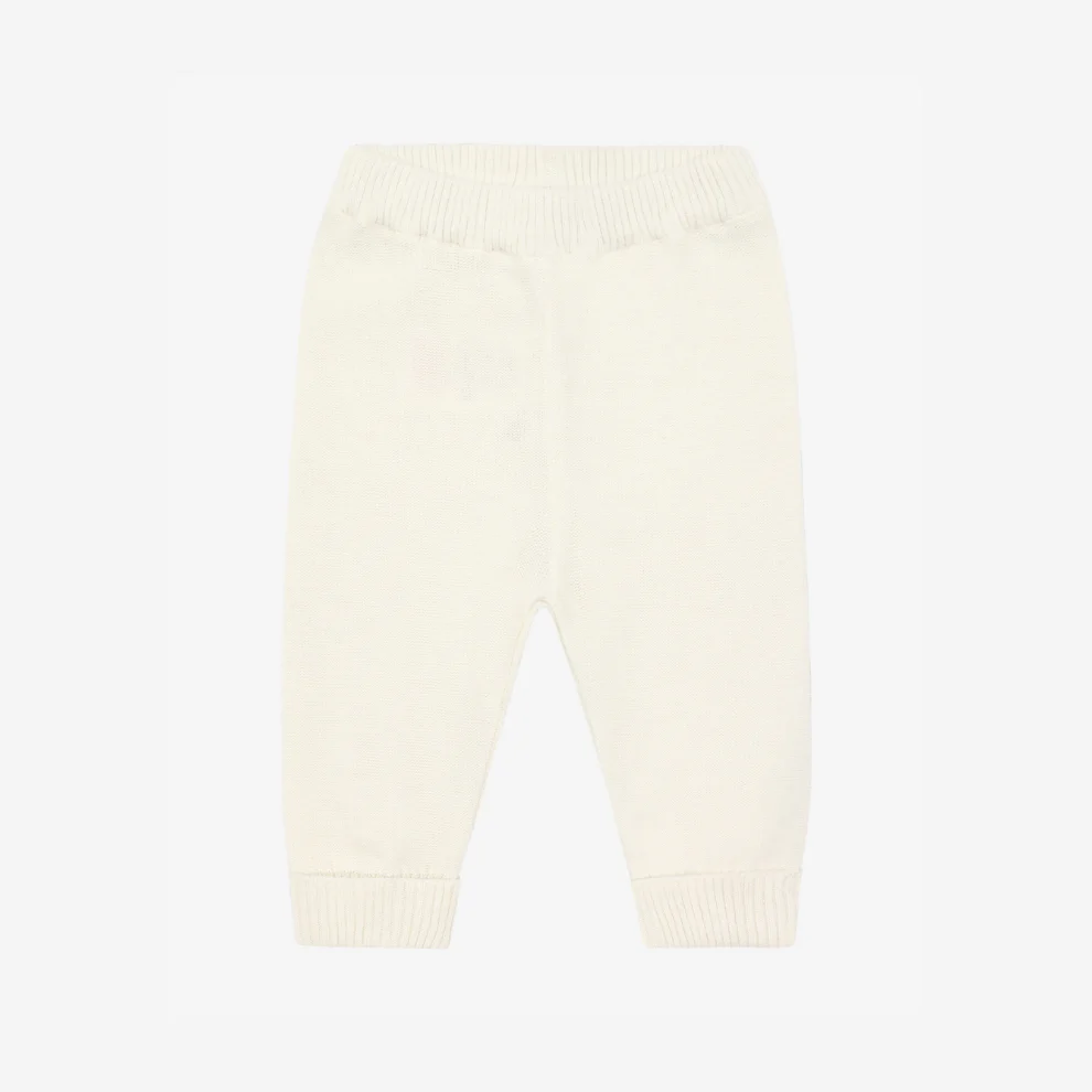 Gebreid broekje – Biologisch katoen – Knit Pants – Antique White – GOTS – Fixoni