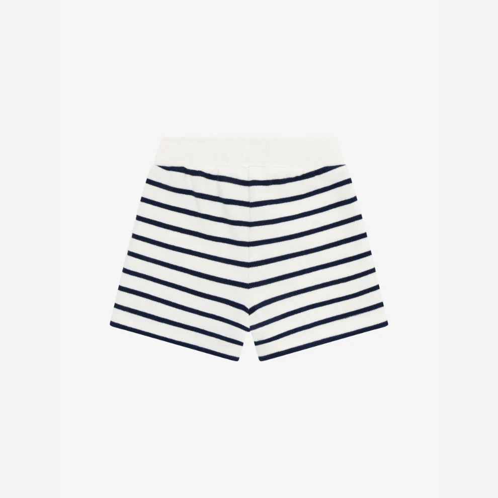 Gestreept Korte Broekje – Sweat Shorts – Medieval Blue Stripe – Katoen – En Fant