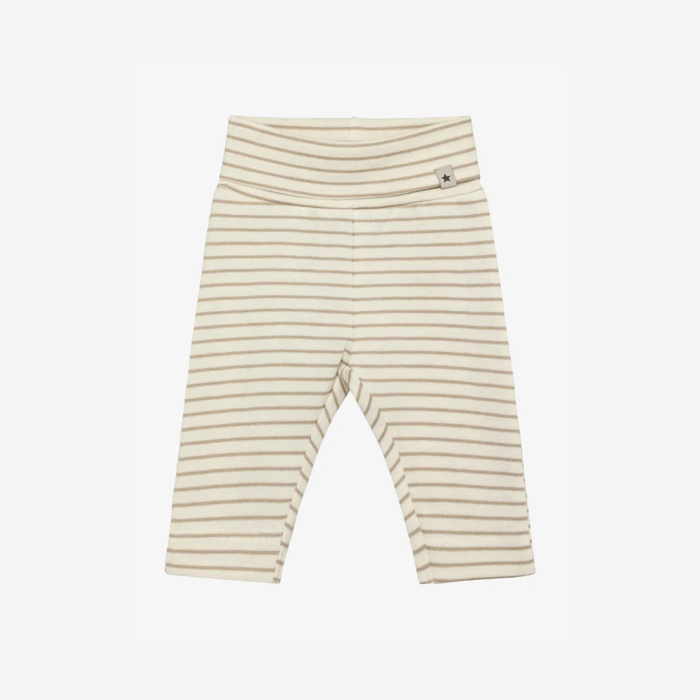 Baby legging – Biologisch katoen – Pants YD Stripe – White Pepper – Huttelihut