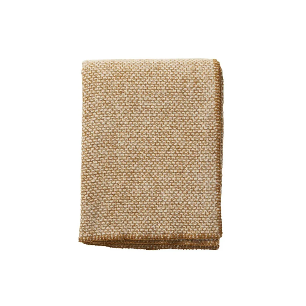Wiegdeken Domino baby – Zuiver scheerwol – Caramel/Bruin – Klippan