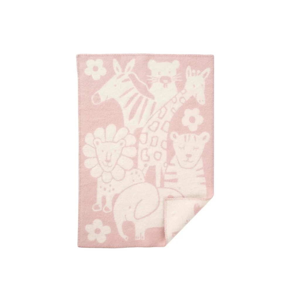 Wiegdeken – Biologisch wol – 65x90cm – Pink/Picnic – Klippan