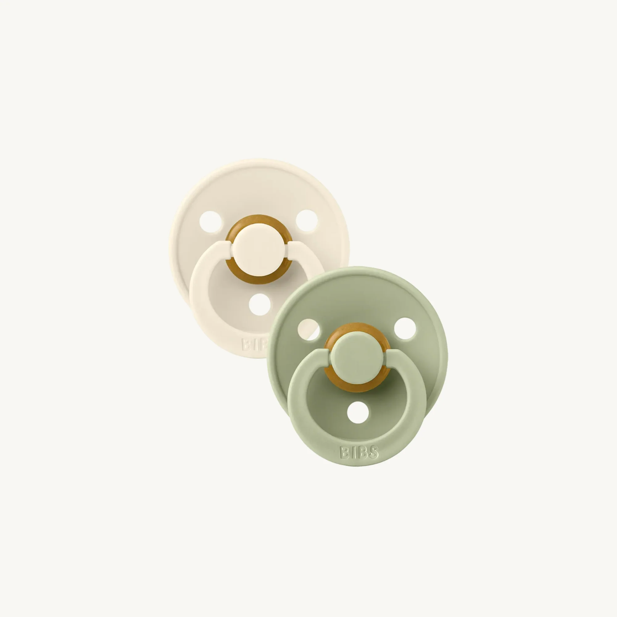 Fopspeen 2-pack – Ivory/Sage – Rond – Natuurlijk rubberlatex – BIBS