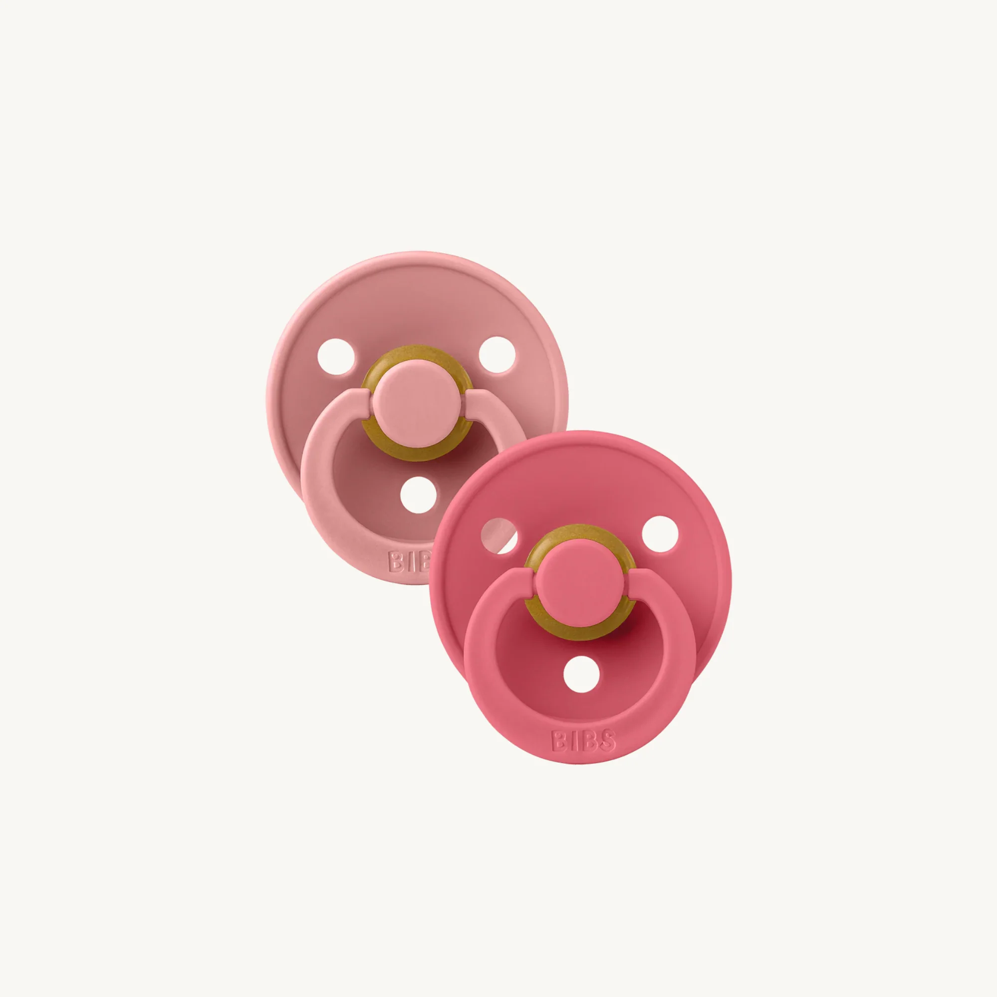 Colour fopspenen 2-pack – Dusty Pink/Coral – Anatomisch – Natuurlijk rubberlatex – BIBS