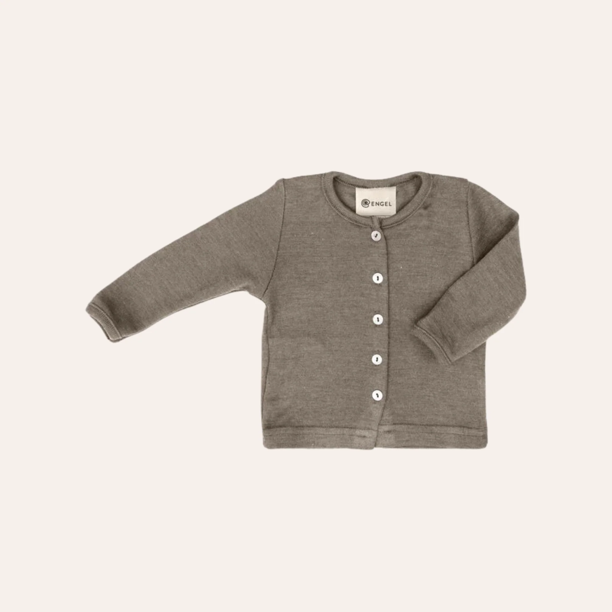 Babyvestje – Wol/Zijde – Walnut/Walnoot – Baby Cardigan – Engel Natur