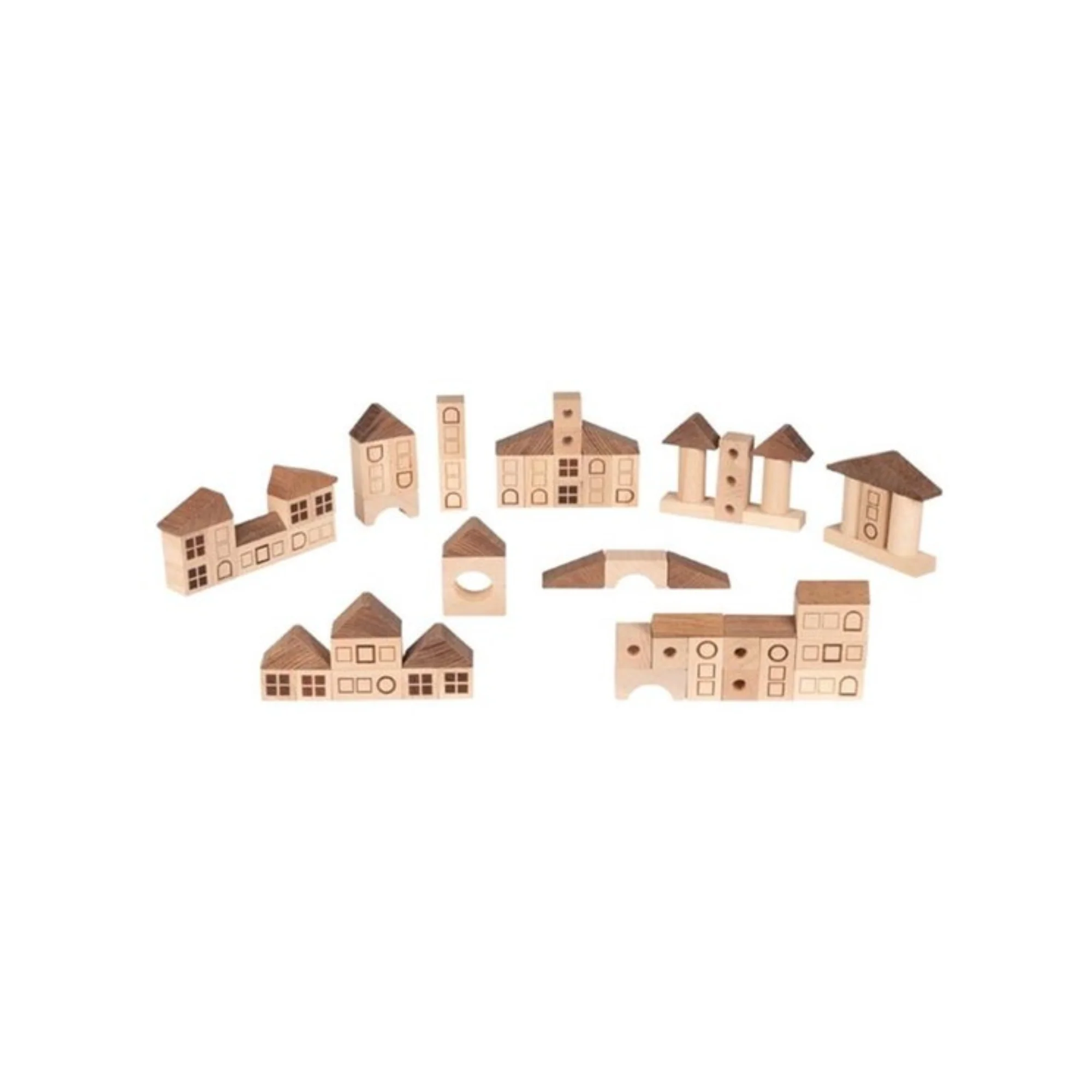 Houten blokken – Building Bricks Town – 70 stuks – Goki nature