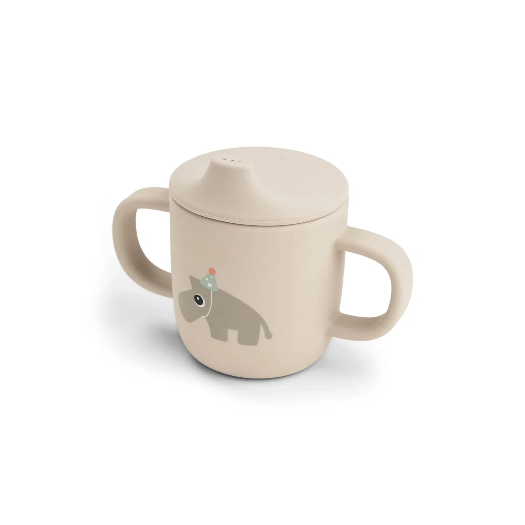 Siliconen drinkbeker met 2 handvatten – Tuitbeker – Celebration – Sand – Done by Deer